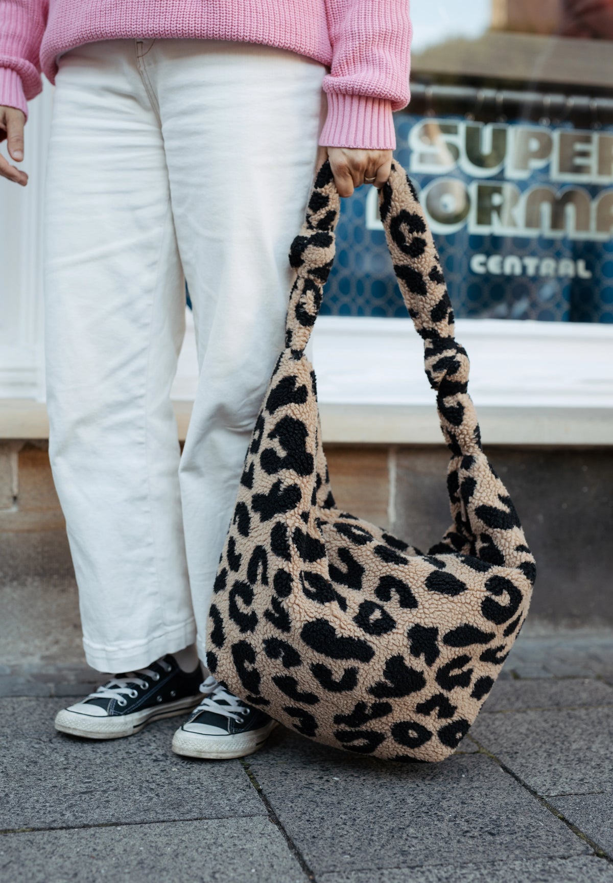 Lukkily Mombag Wickeltasche Teddy Leo beige