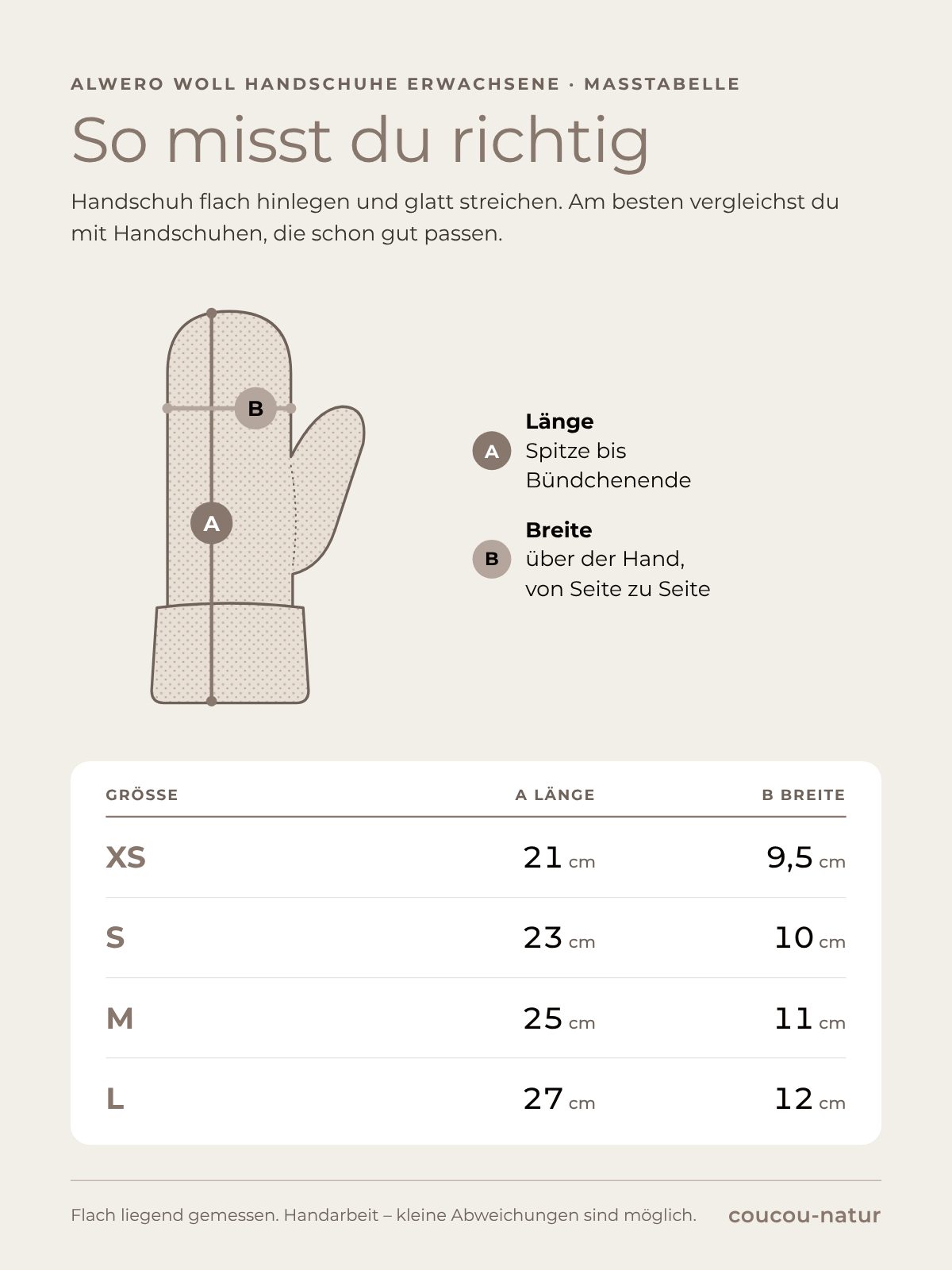 Alwero Erwachsenen Woll Handschuhe in rugby tan