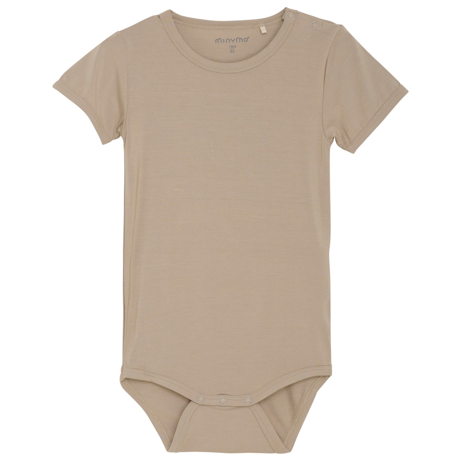 Minymo Bambus Viskose Body kurzarm taupe – coucou natur