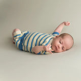 Micu Micu Newborn Strickset Biobaumwolle kurz blu gestreift