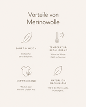 Mitwachsende Bio Merino Baby-Stricklatzhose in cappuccino