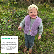 Alwero Kinder Bio Wollweste Alpen lila