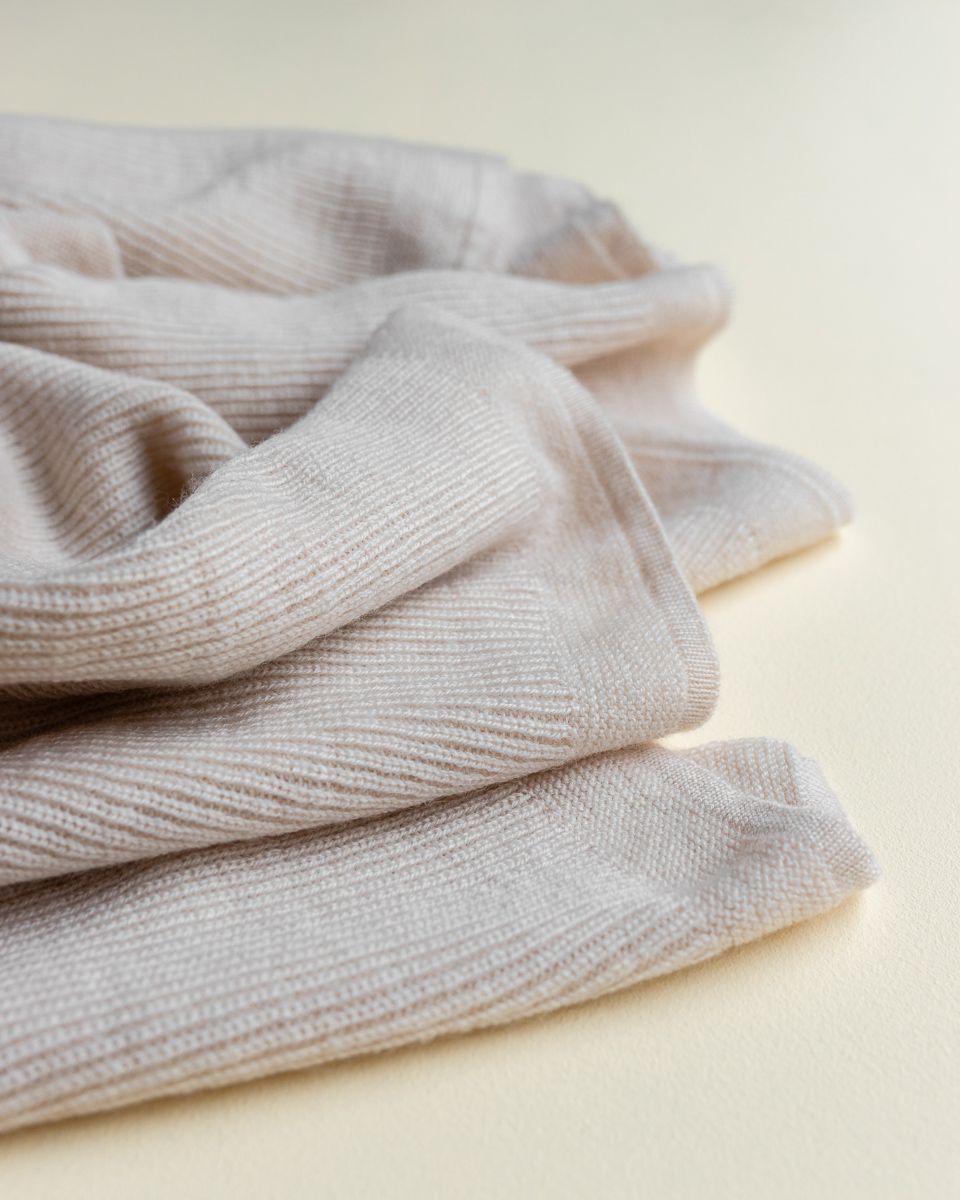 Hvid Merino Babydecke "Felix" cream