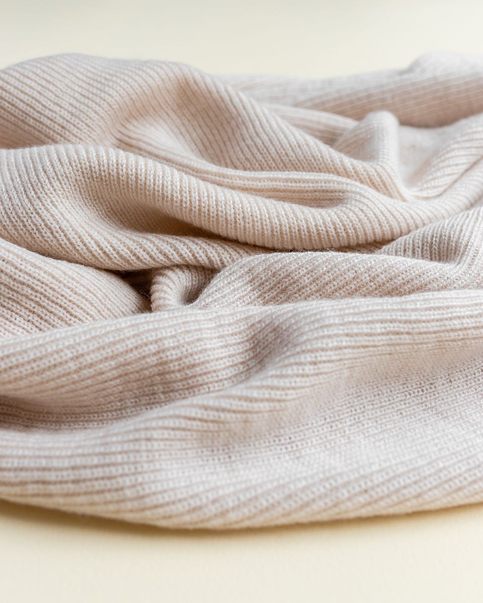 Hvid Merino Babydecke "Felix" cream