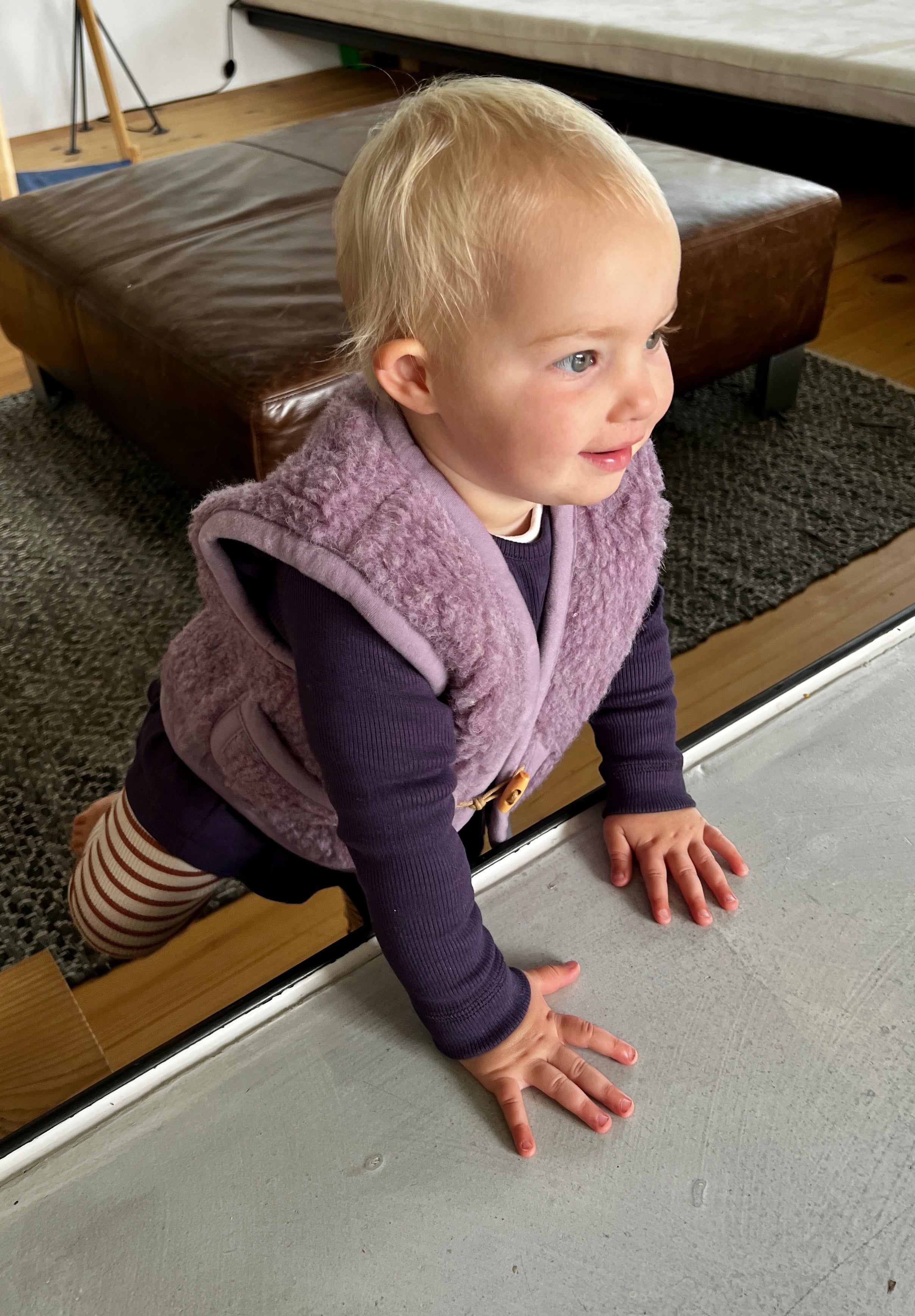 Alwero Kinder Bio Wollweste Alpen lila