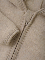 Huttelihut Newborn Jacke aus Wollfleece in camel melange