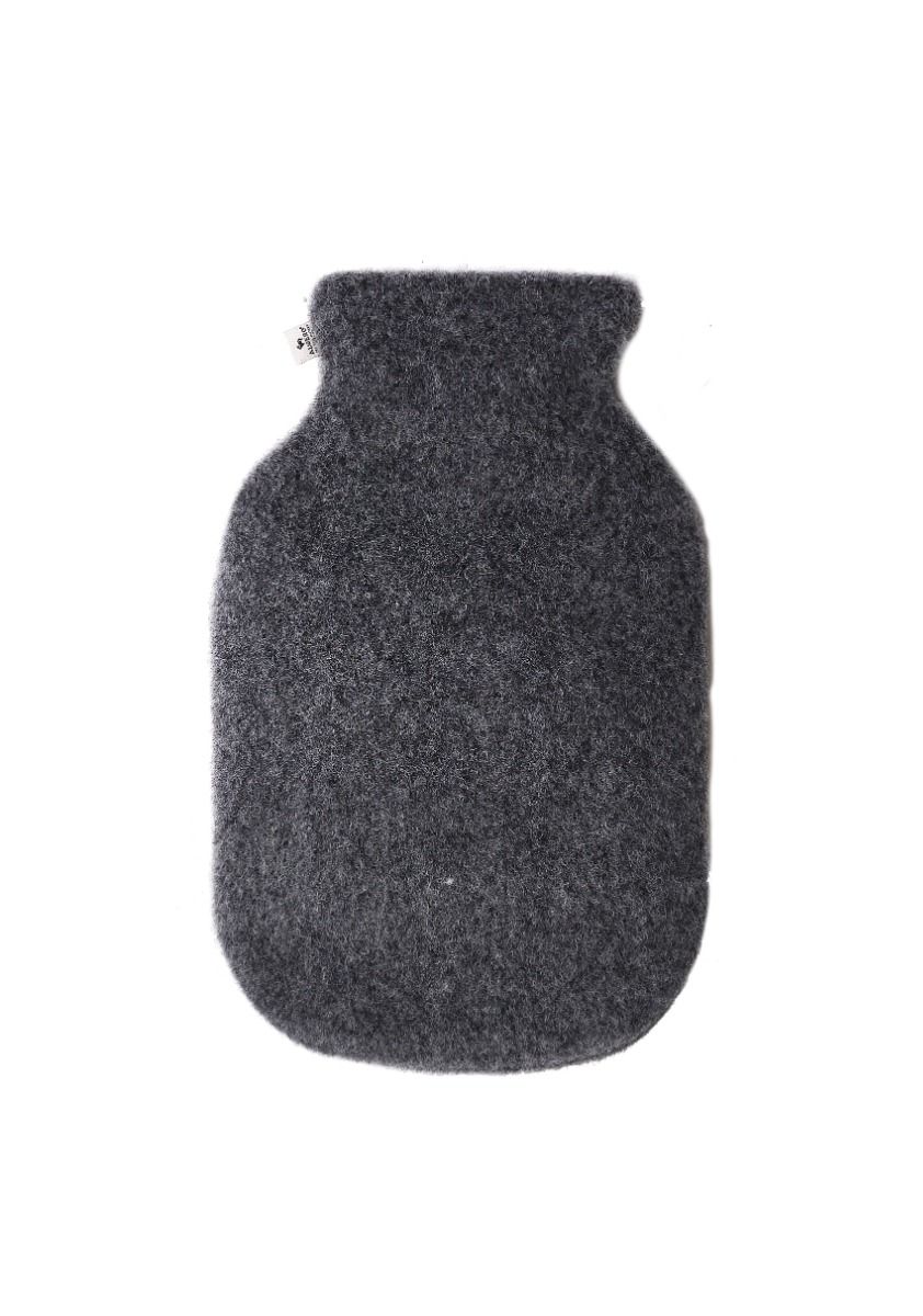 Alwero Wärmflaschenbezug aus Wolle dunkelgrau