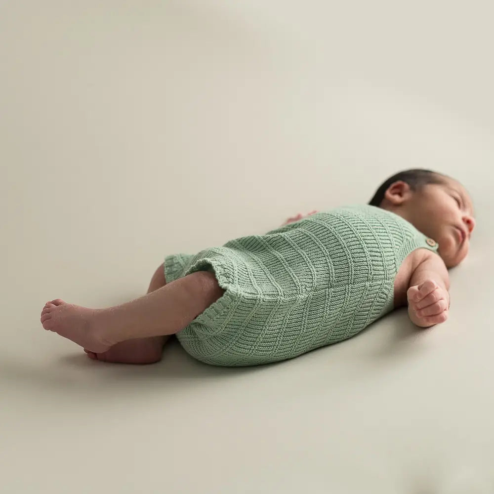 Micu Micu Newborn Strickstrampler kurz in mint