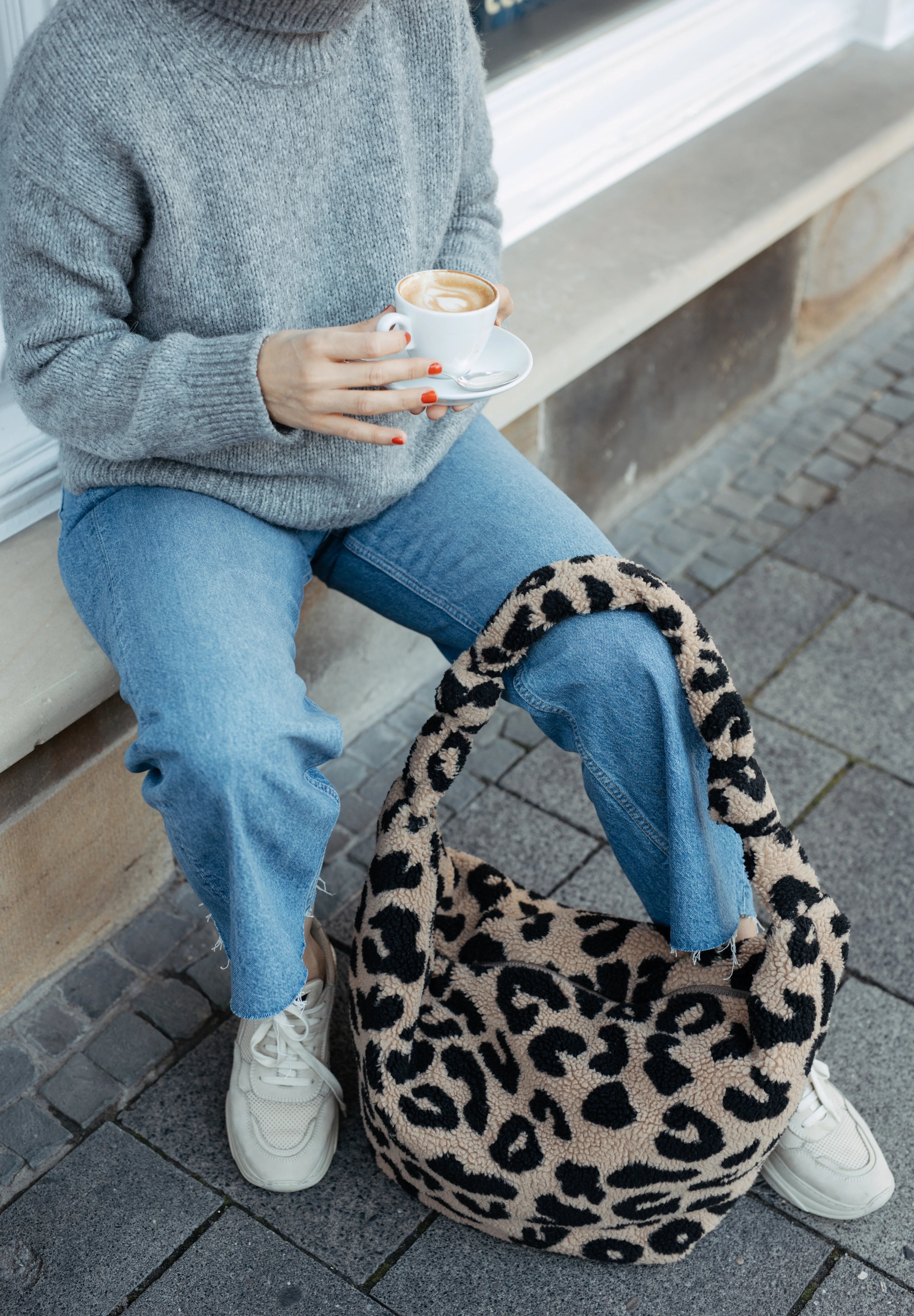 Lukkily Mombag Wickeltasche Teddy Leo beige