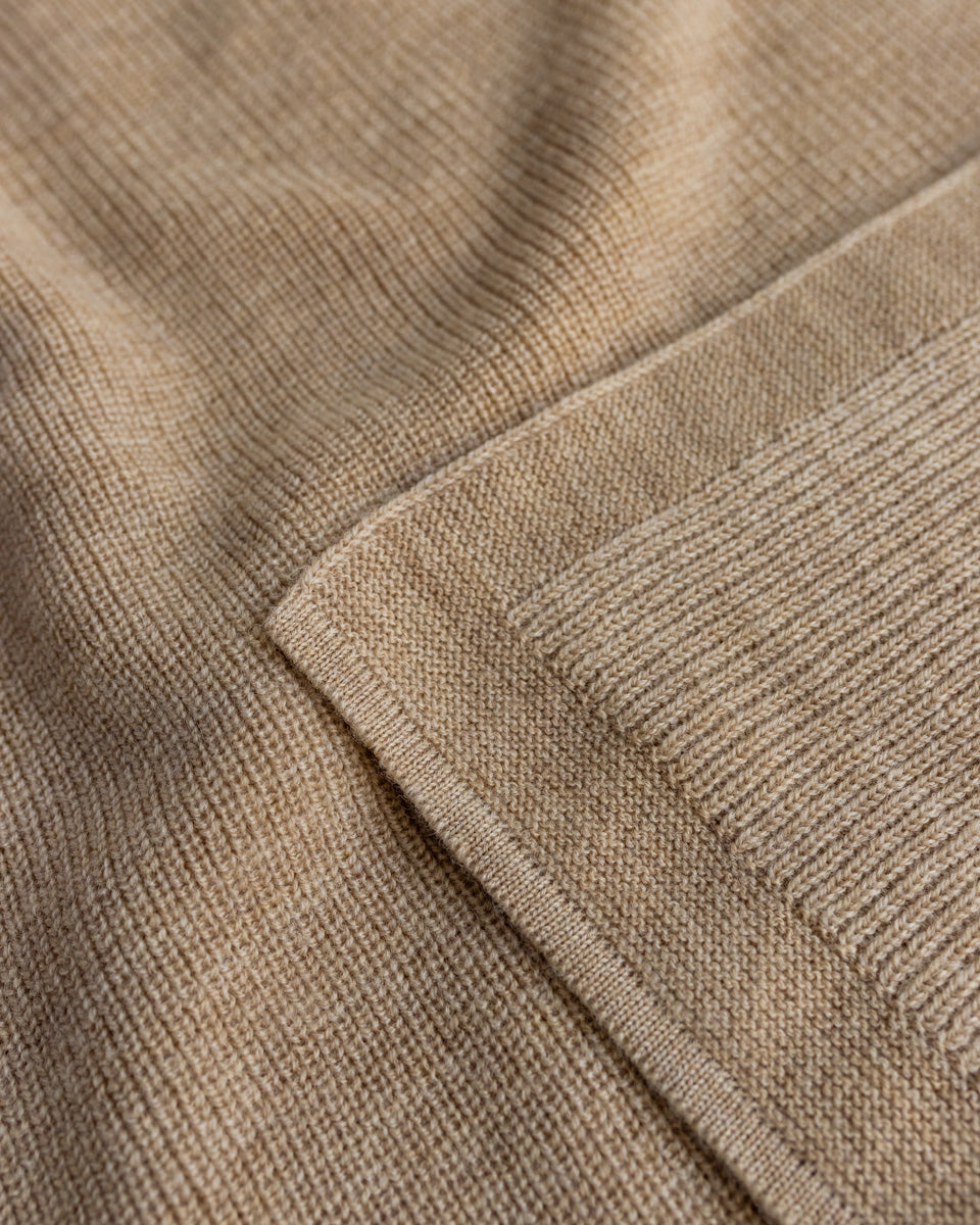 Hvid Merino Babydecke "Felix" sand