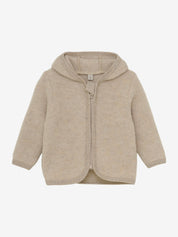 Huttelihut Newborn Jacke aus Wollfleece in camel melange