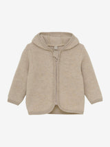 Huttelihut Newborn Jacke aus Wollfleece in camel melange