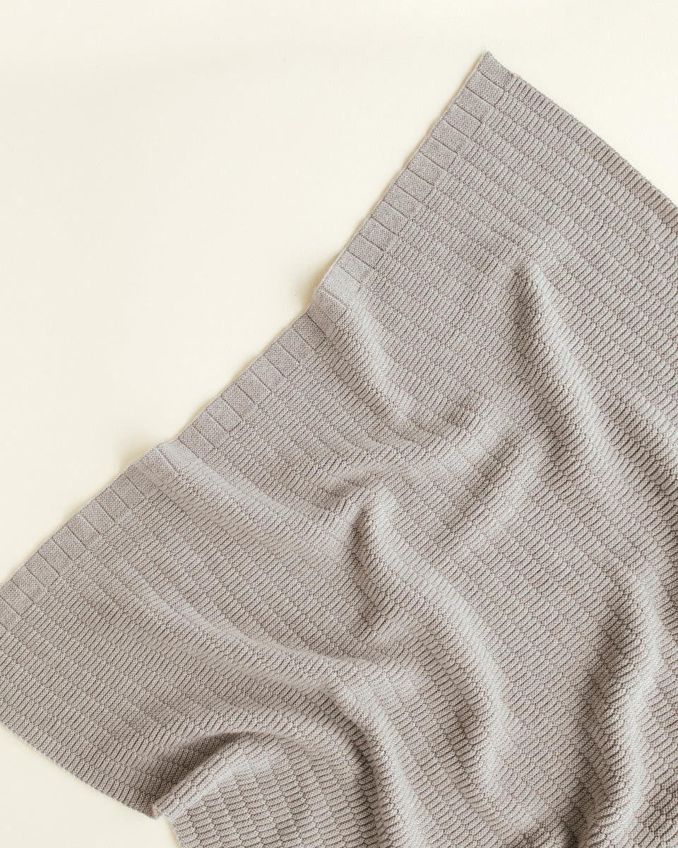 Hvid Merino Babydecke "Ida" in pebble