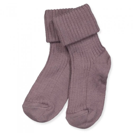 mp Merino Ripp Wollsocke Umschlag in "dark purple dove"