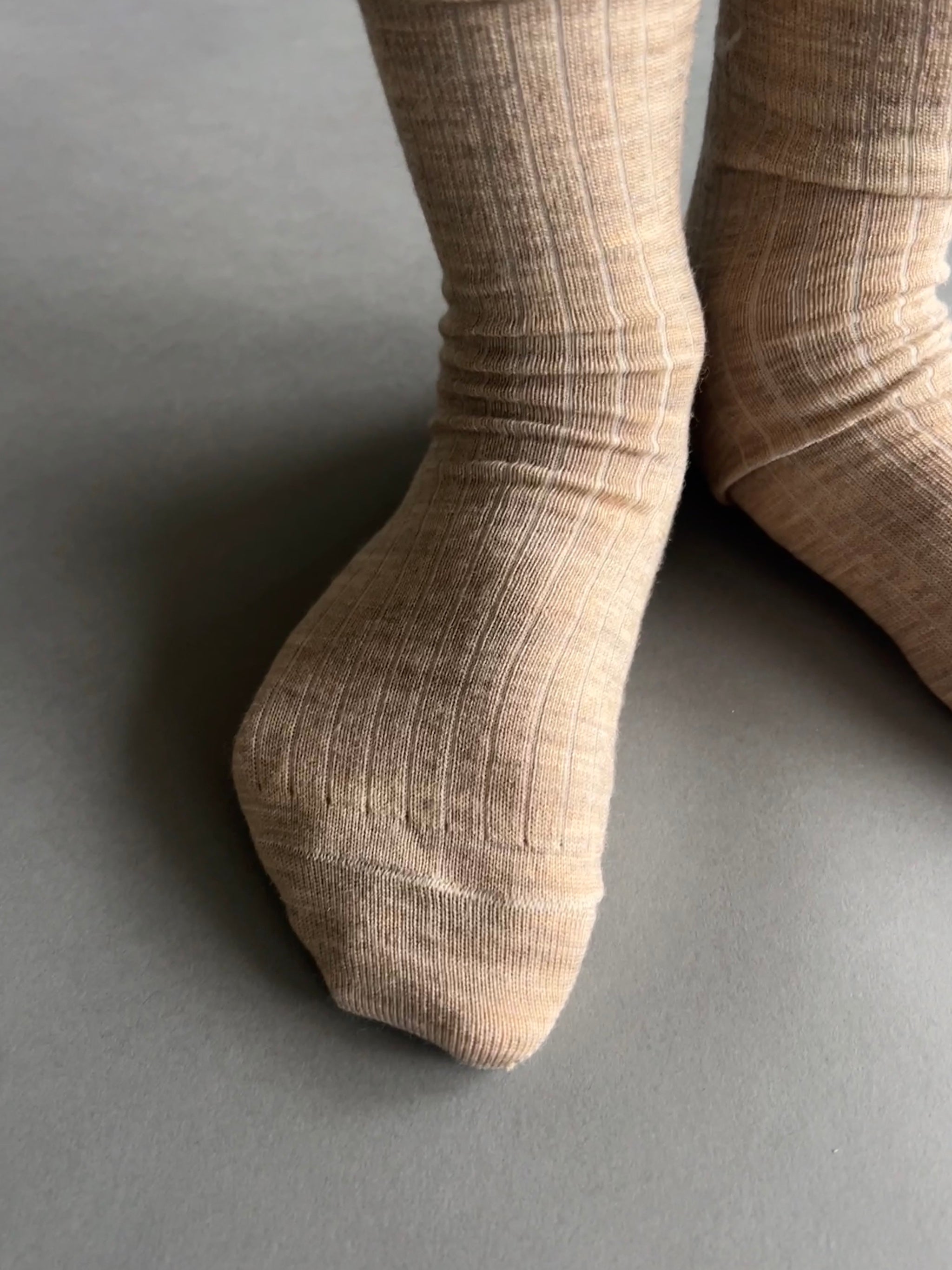 mp Merino Ripp Wollsocke MiniMe light brown melange