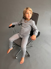 Joha Merino Wollshirt langarm hellgrau melange