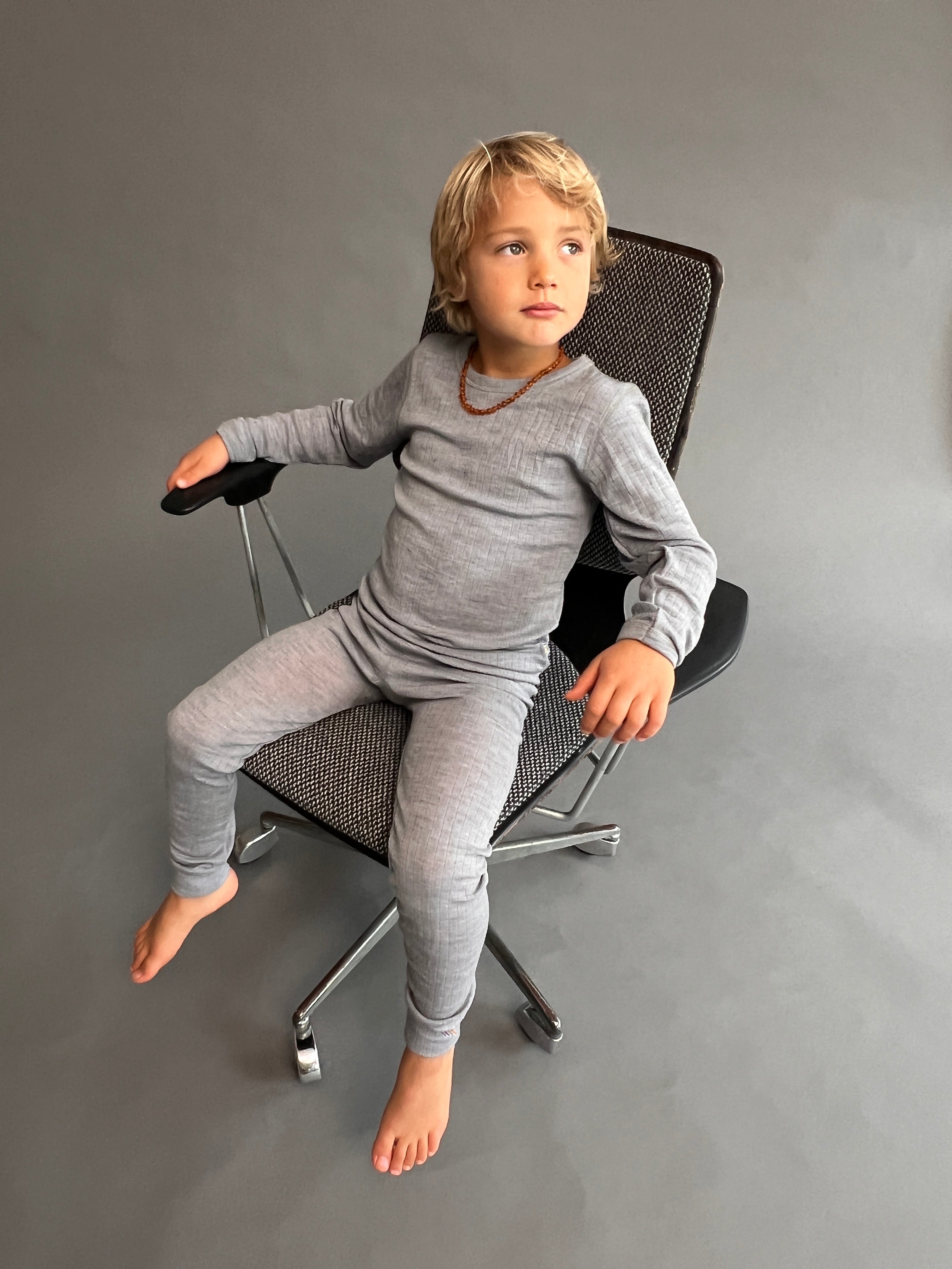 Joha Merino Wollshirt langarm hellgrau melange