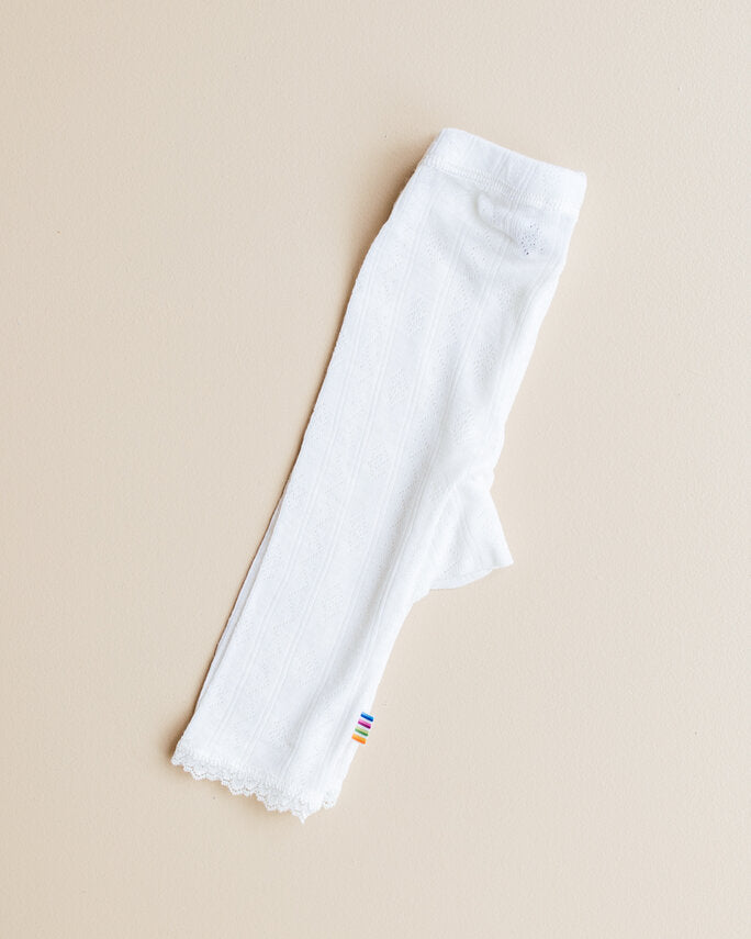 Joha Wolle Seide Hose mit zartem Muster in ecru