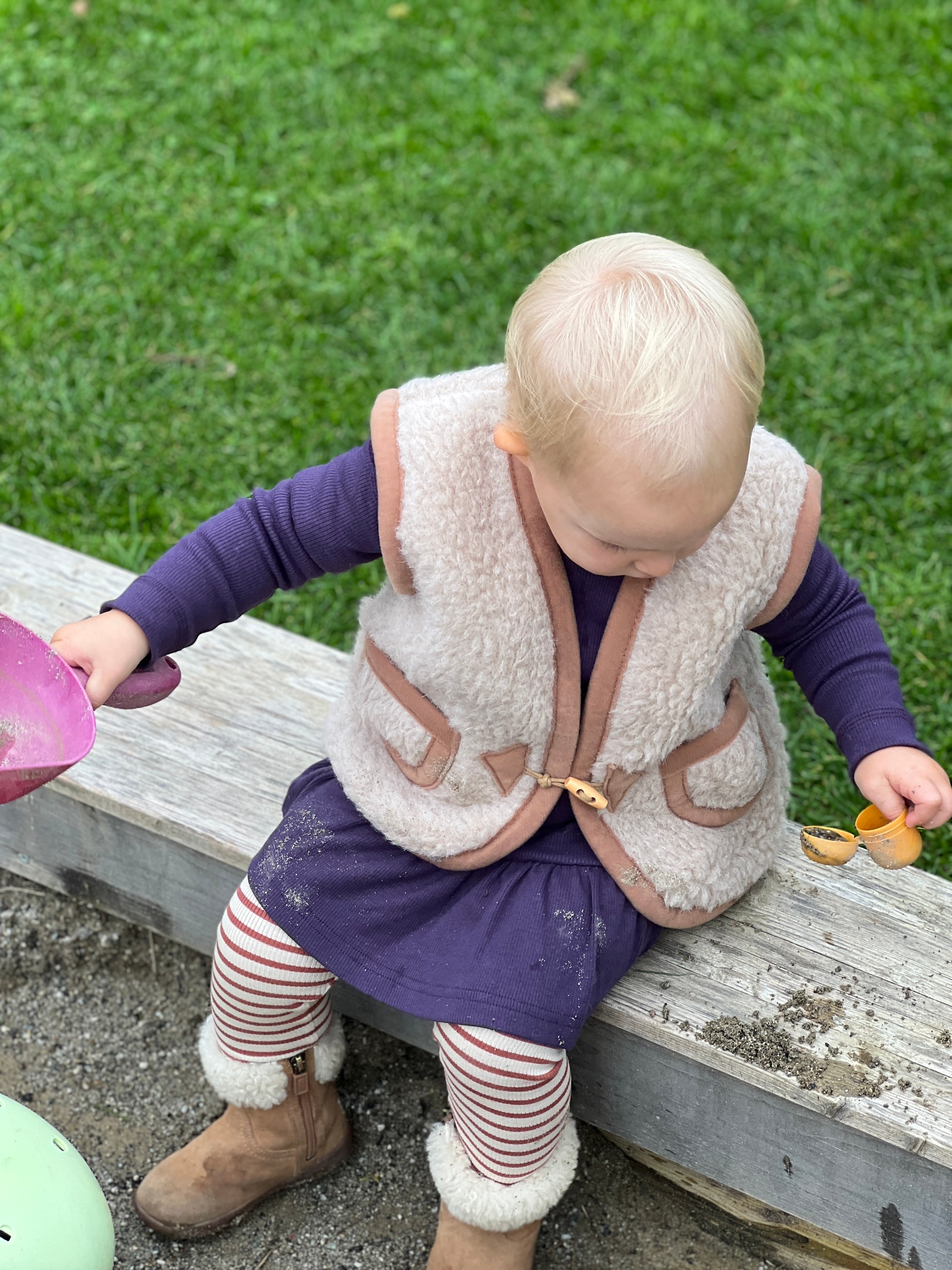 Alwero Kinder Wollweste beige braun