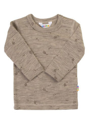 Joha Merino Wollshirt langarm sand gemustert