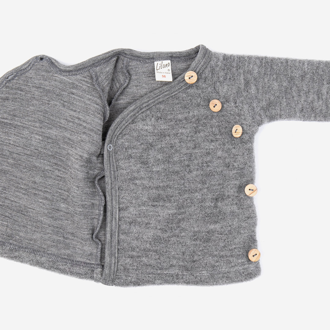 Lilano Wollfrottee Kimono grau