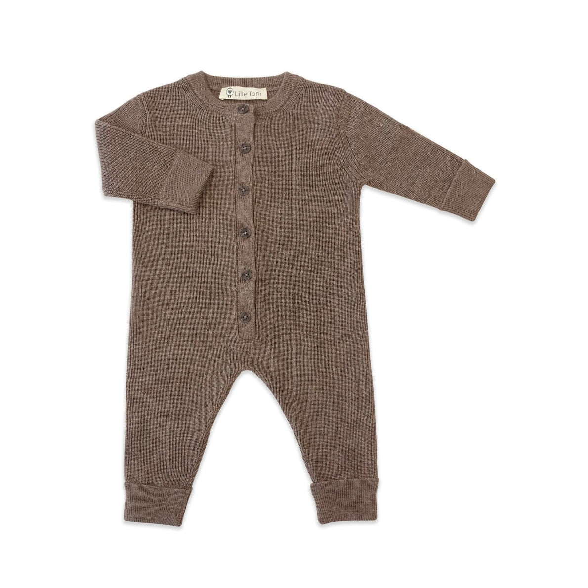 Lille Toni Merino mitwachsender Babystrampler in toffee
