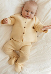 Lille Toni Merino Jäckchen "Emil" mitwachsend in buttermilk 0-2 Jahre