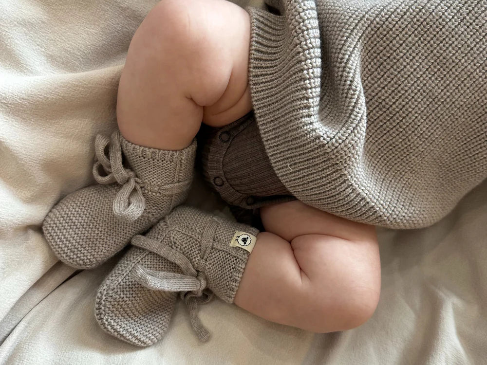 Lille Toni Merino Babyschuhe "Toni" camel melange