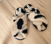 Alwero Bio Woll Hausschuhe "Flip-Flop" Twenn X in LEO Gepard