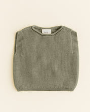 Hvid mitwachsender Baby Merino Strickpullunder Harvey in artischok