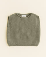 Hvid mitwachsender Baby Merino Strickpullunder Harvey in artischok