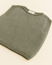 Hvid mitwachsender Baby Merino Strickpullunder Harvey in artischok