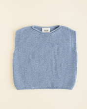 Hvid mitwachsender Baby Merino Strickpullunder Harvey in light blue