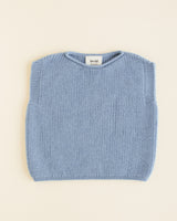 Hvid mitwachsender Baby Merino Strickpullunder Harvey in light blue