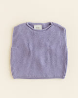Hvid mitwachsender Baby Merino Strickpullunder Harvey in lilac