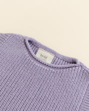 Hvid mitwachsender Baby Merino Strickpullunder Harvey in lilac
