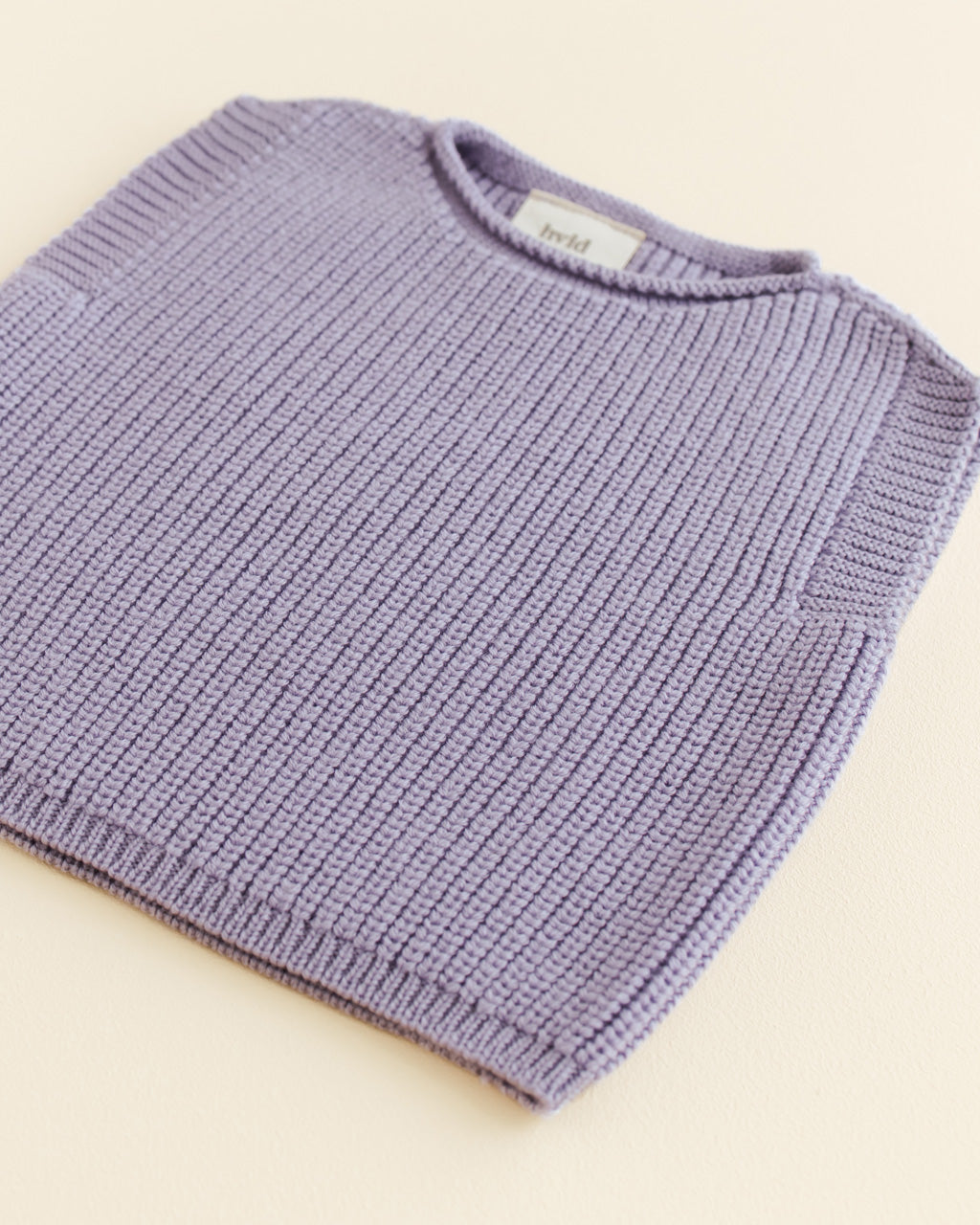 Hvid mitwachsender Baby Merino Strickpullunder Harvey in lilac