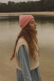 Hvid Merino Strickpullunder "Helle" für Frauen in cream