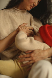 Hvid Merino Strickpullunder "Helle" für Frauen in cream