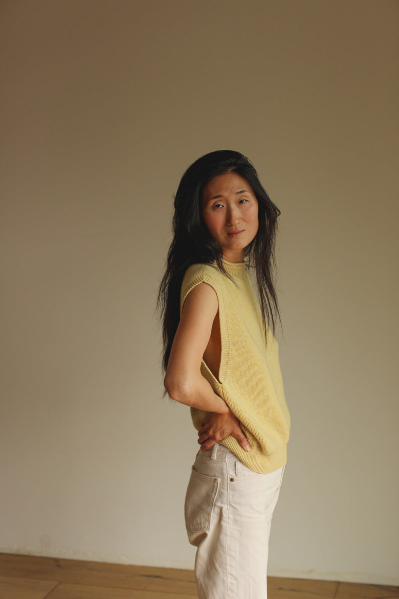 Hvid Merino Strickpullunder "Helle" für Frauen in light yellow