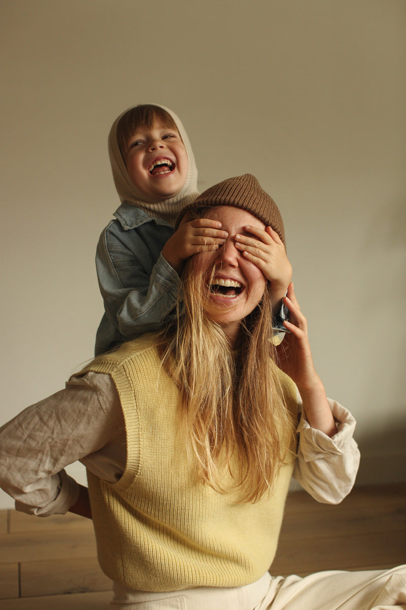 Hvid Merino Strickpullunder "Helle" für Frauen in light yellow