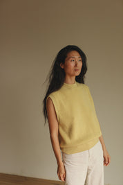 Hvid Merino Strickpullunder "Helle" für Frauen in light yellow