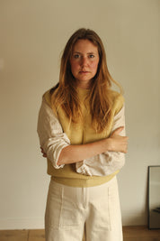 Hvid Merino Strickpullunder "Helle" für Frauen in light yellow