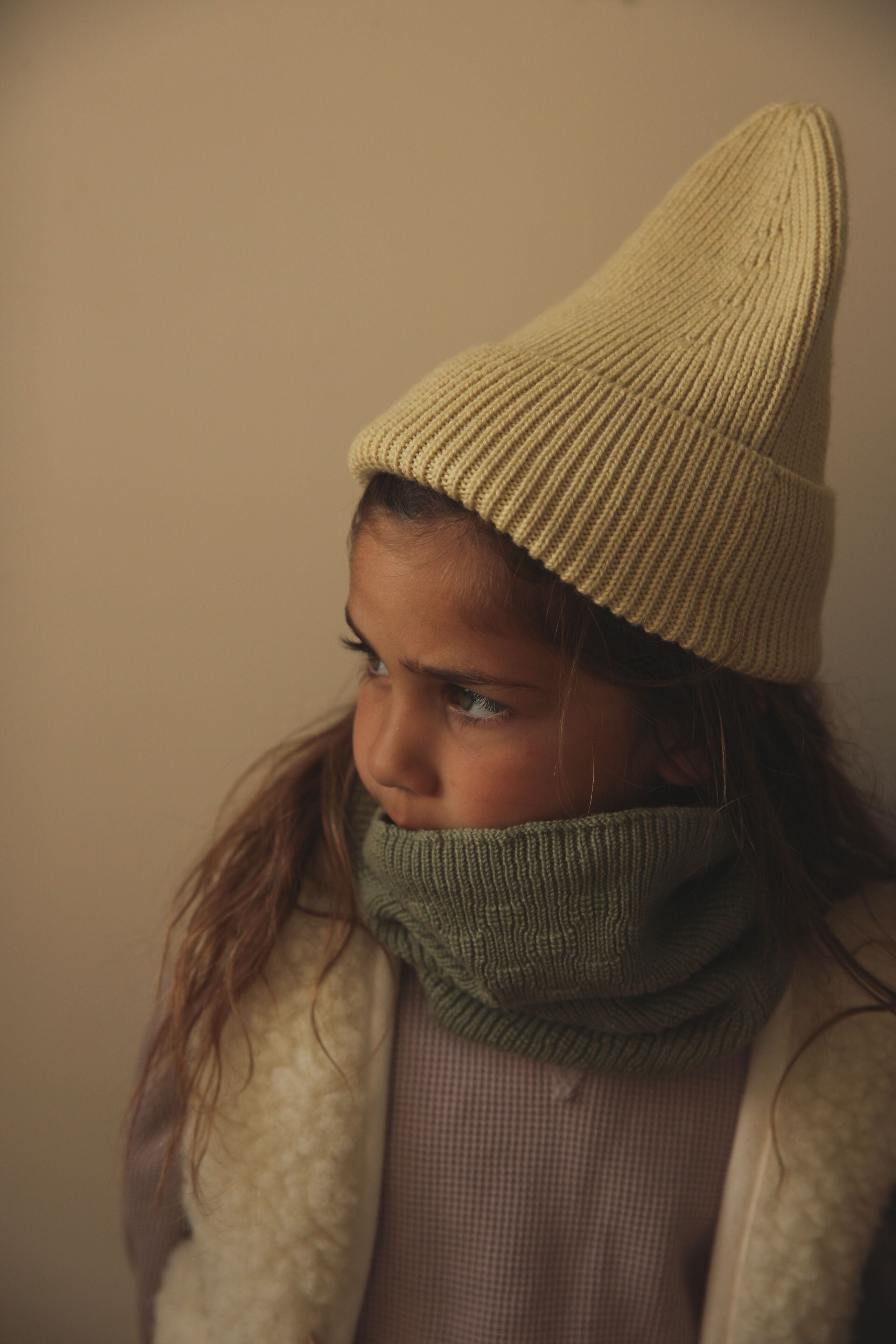 Hvid Merino Kids Beanie Fonzie verschiedene Farben