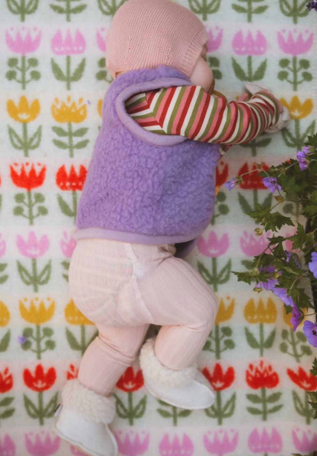 Alwero Kinder Bio Wollweste Alpen lila