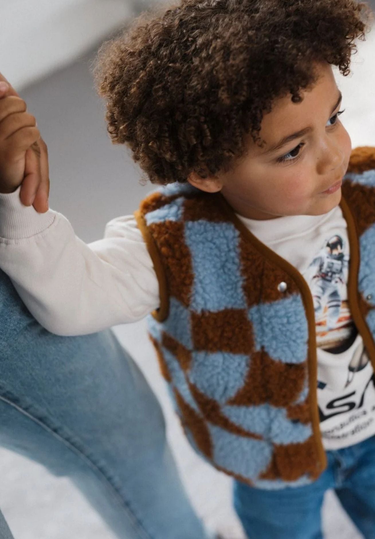 Alwero Kinder Bio Wollweste "Tyb junior" rost blu
