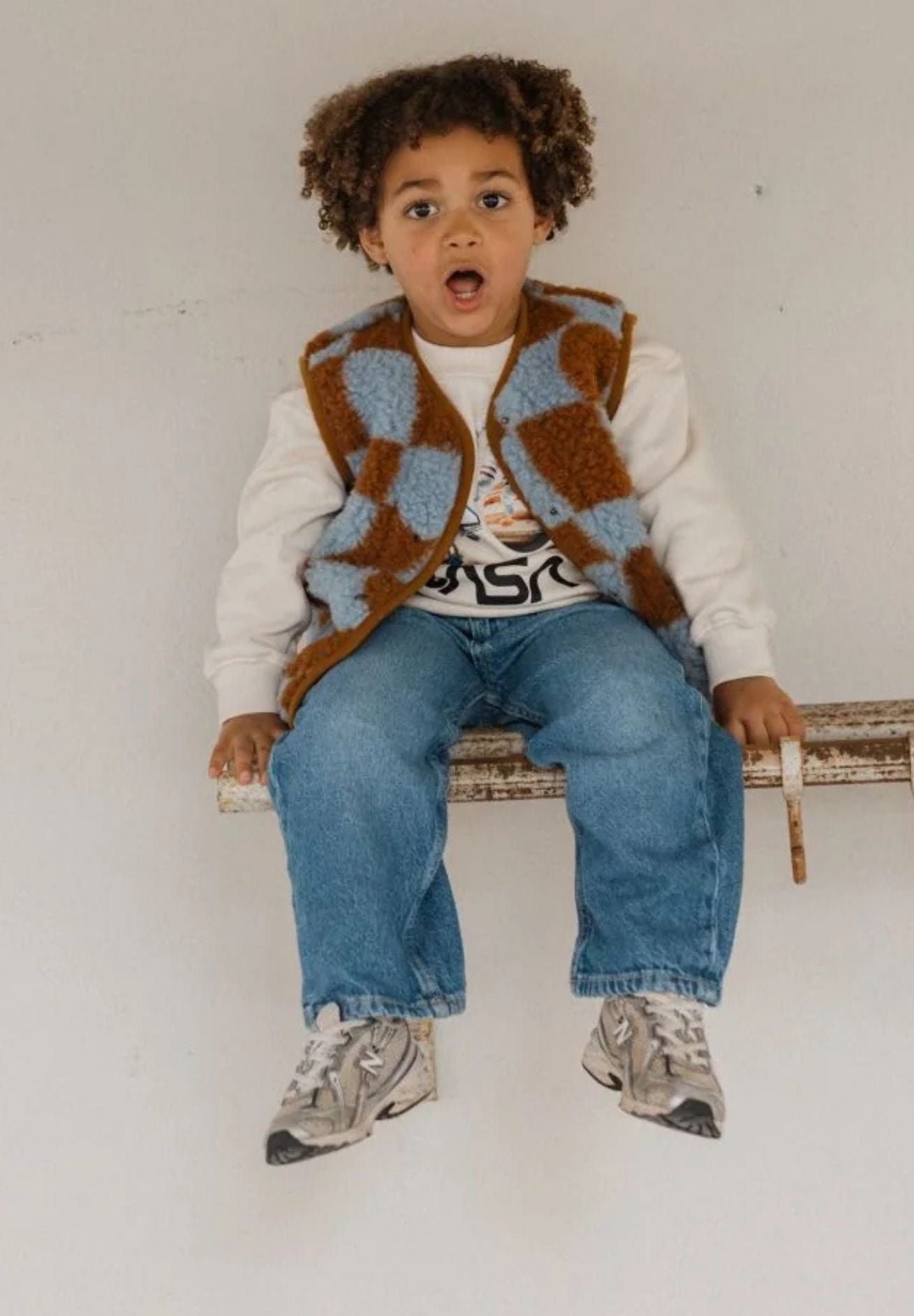 Alwero Kinder Bio Wollweste "Tyb junior" rost blu