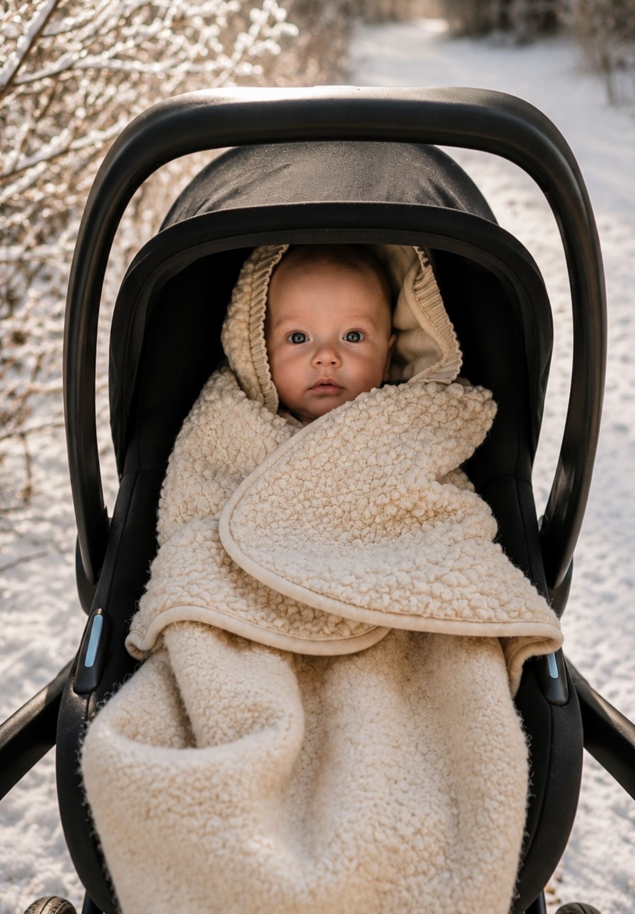 Alwero Bio Woll Baby Einschlagdecke Maxi Cosi beige – coucou natur