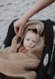 Alwero Bio Woll Baby Einschlagdecke Maxi Cosi tan