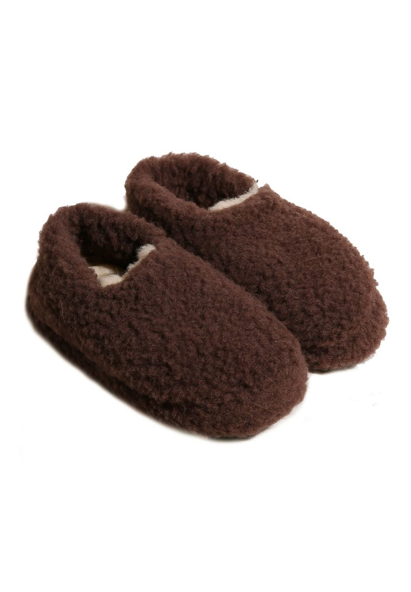 Alwero Bio Woll Hausschuhe Erwachsene "Siberian" unisex in choco martini